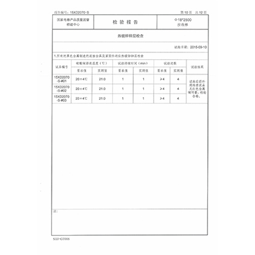 拉线棒检测报告