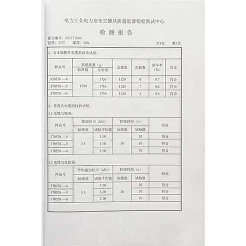 携带型接地线 220KV检测报告