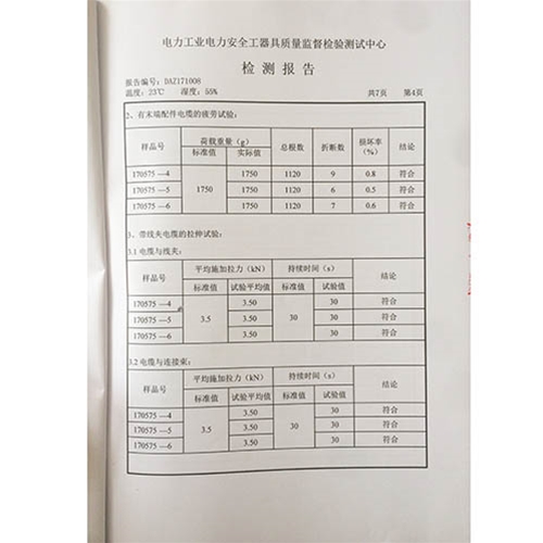 携带型接地线 110kv检测报告